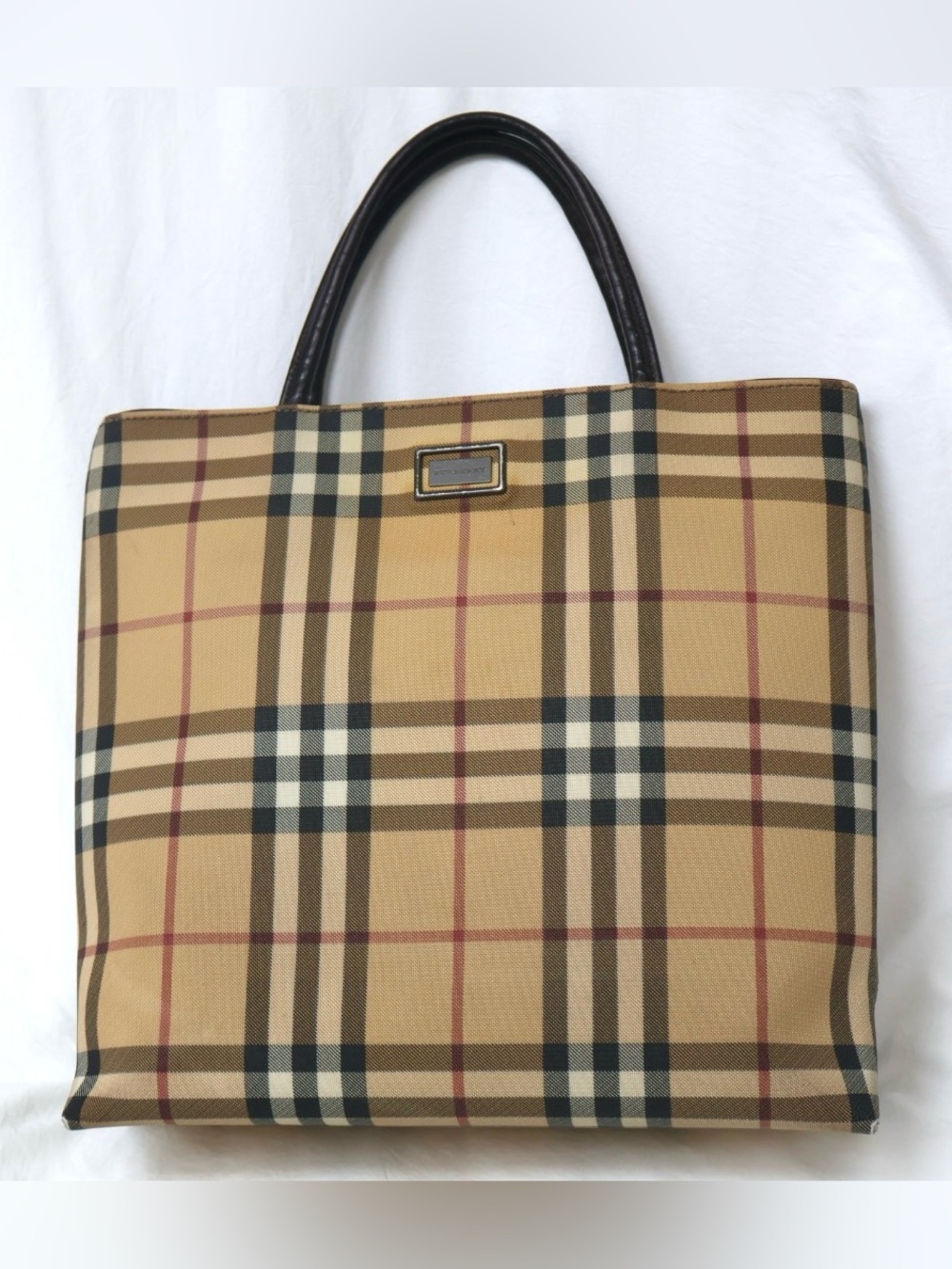 Vintage BURBERRY Nova Check Tote Bag - well loved!